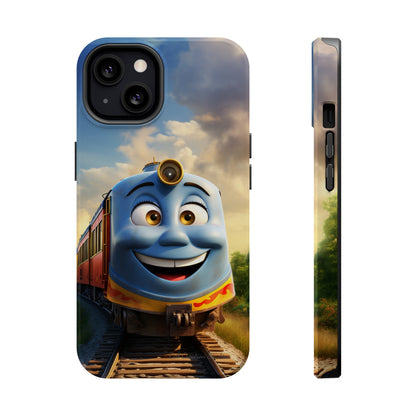 The "Smiling Blue Train" Phone Case -MagSafe Tough Cases