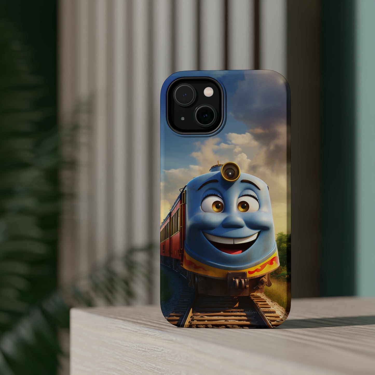 The "Smiling Blue Train" Phone Case -MagSafe Tough Cases