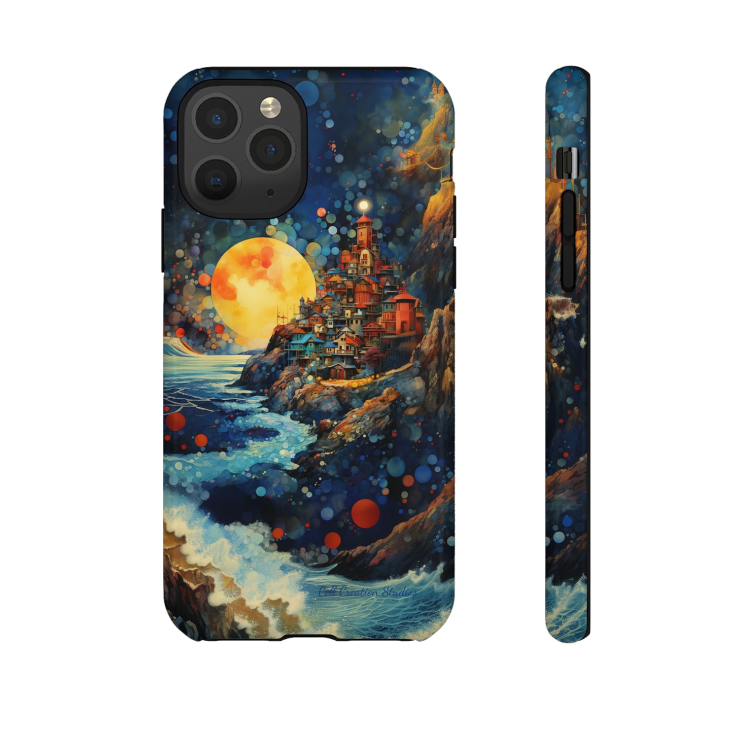 "Moonlit Coastal Vista" -Tough iPhone Cases