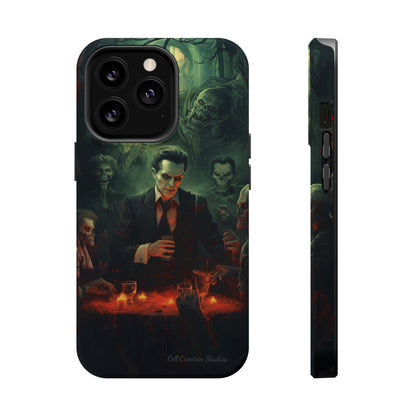 Introducing the "Dracula's Halloween Soiree" Cell Phone Case – Join the Spooky Gathering -MagSafe Tough Cases