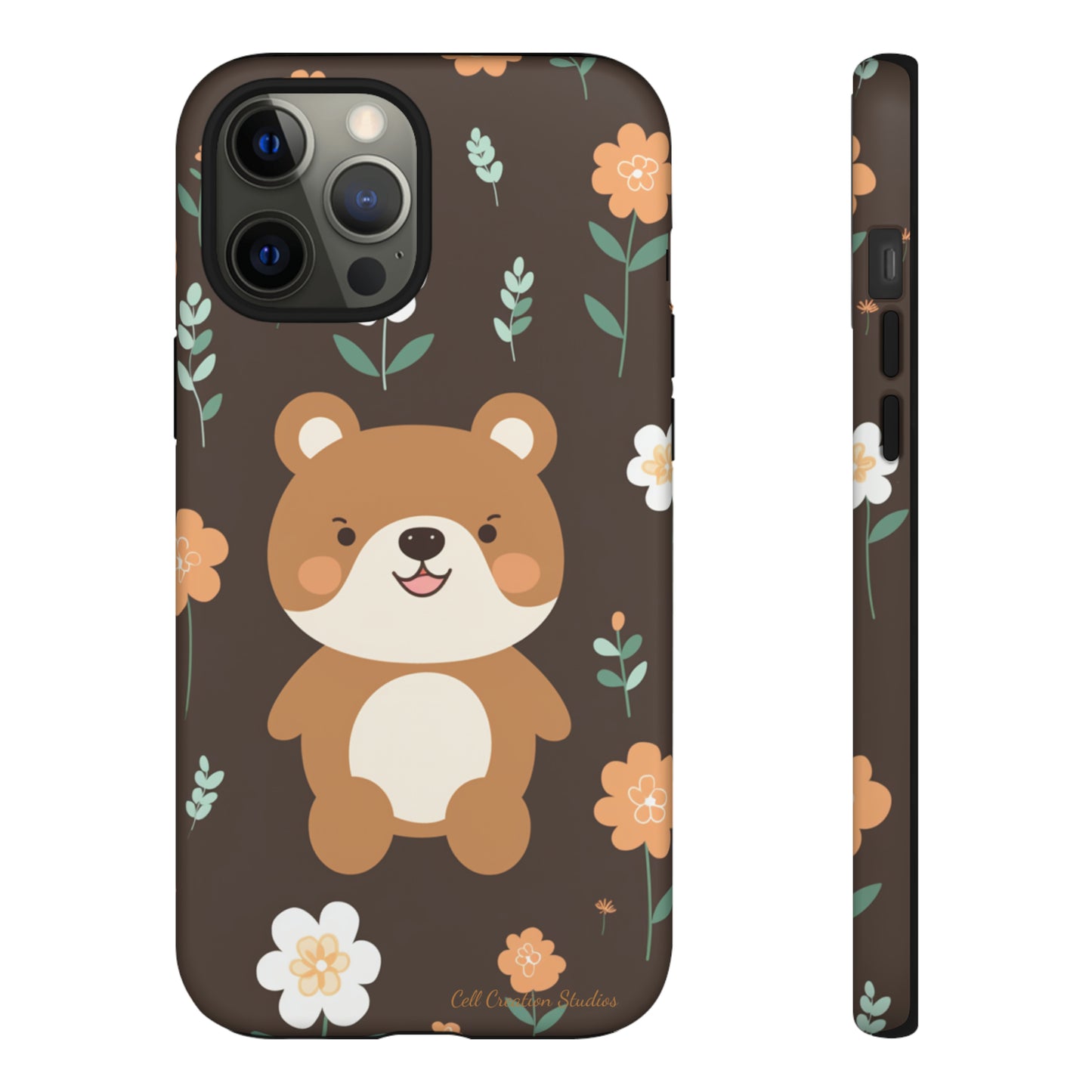 "Floral Bear Elegance" -Tough Phone Cases