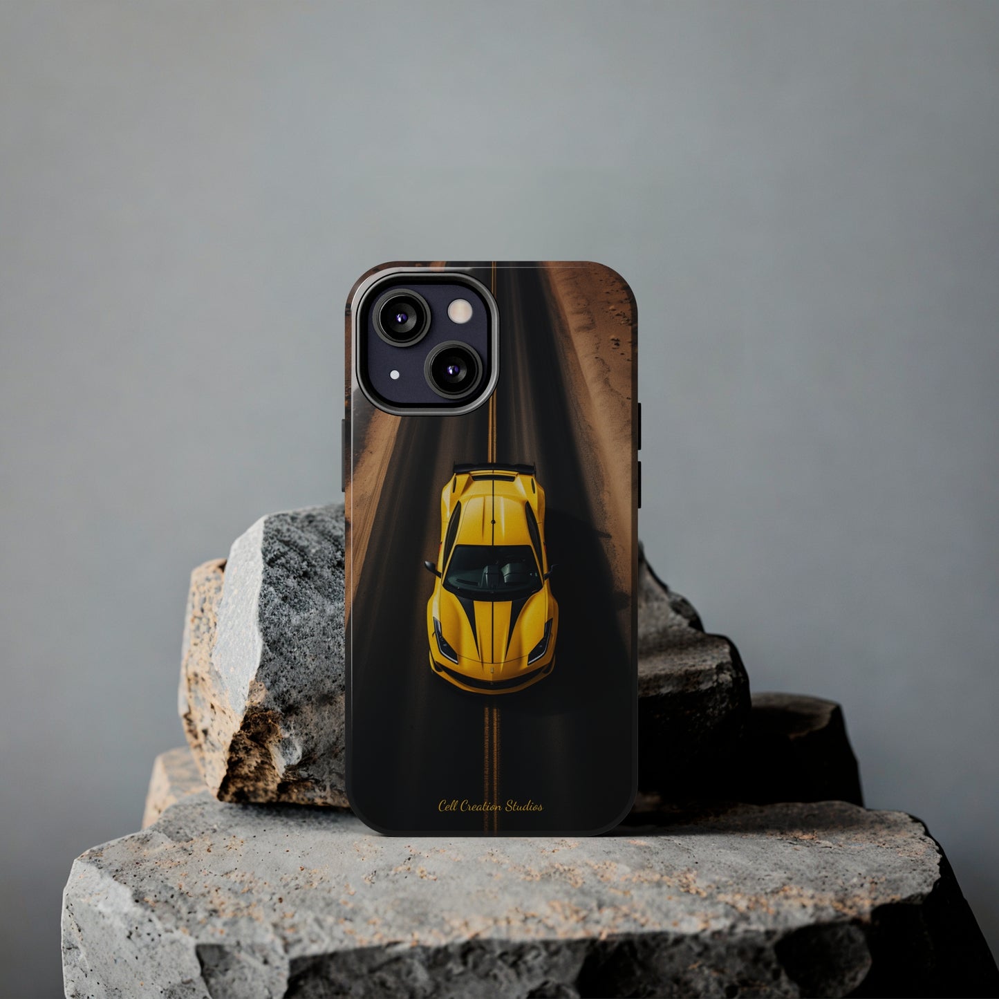 Introducing the "Desert Speedster" Cell Phone Case – Feel the Thrill of a Ferrari Racing through the Desert! -Tough Phone Cases