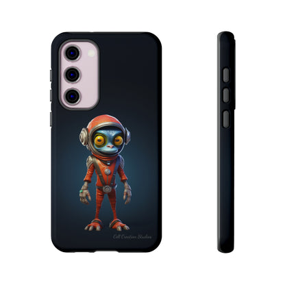 The "AstroGuard" Animated Blue Alien Astronaut Phone Case -Tough Cases