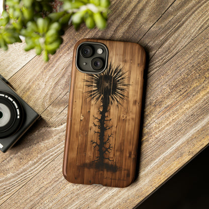 "Desert Plant on Wood Themed Phone Case: Embrace Nature's Beauty" -Tough Cases