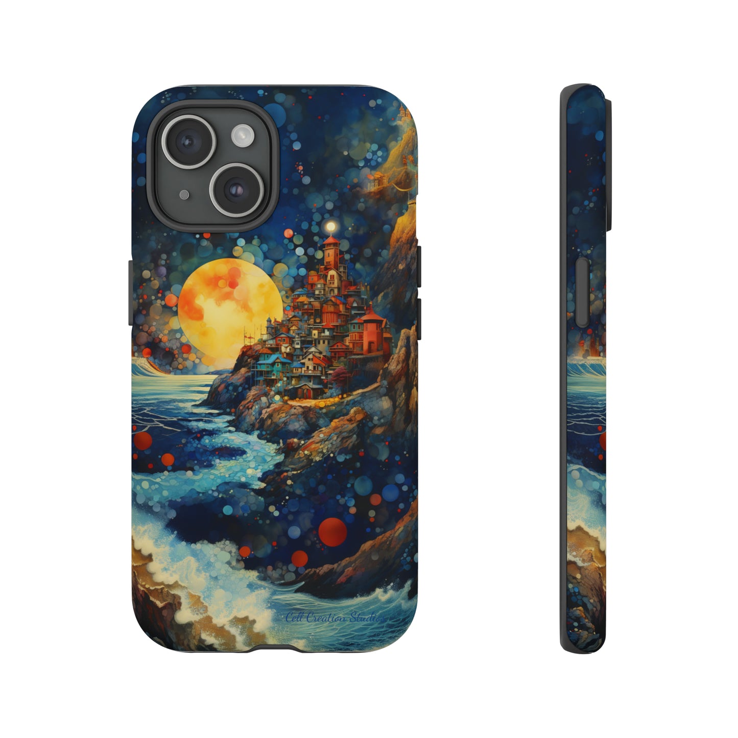 "Moonlit Coastal Vista" -Tough iPhone Cases