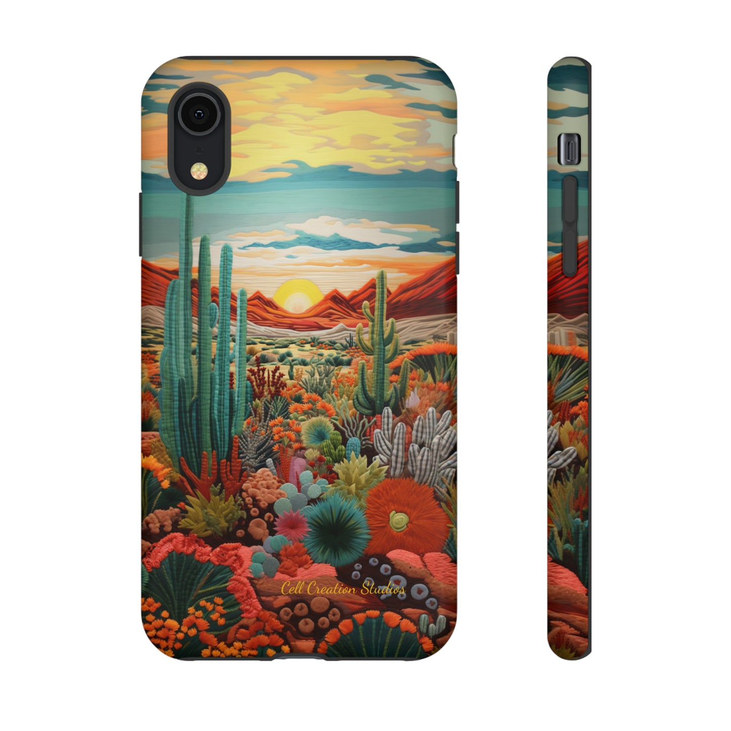 "Desert Bloom Embroidery" -Tough iPhone Cases