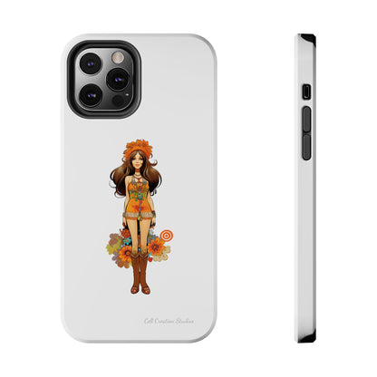 Introducing the "Groovy Hippie Chick" Cell Phone Case – Peace, Love, and Retro Style -Tough Phone Cases