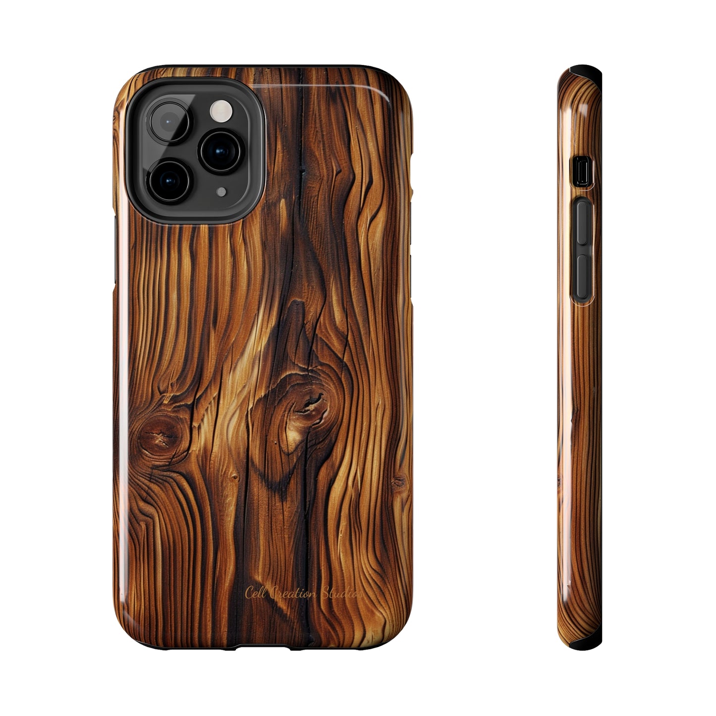 "Wood Grain Elegance" -Tough iPhone Cases