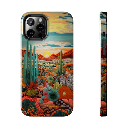 "Desert Bloom Embroidery" -Tough iPhone Cases