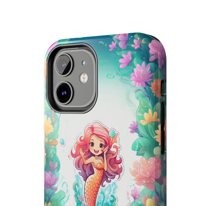 "Pink Seaflower Mermaid" -Tough iPhone Cases