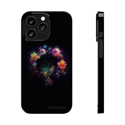 Introducing the "Floral Harmony Hummingbird" Cell Phone Case – Where Elegance Meets Nature -Slim Phone Cases