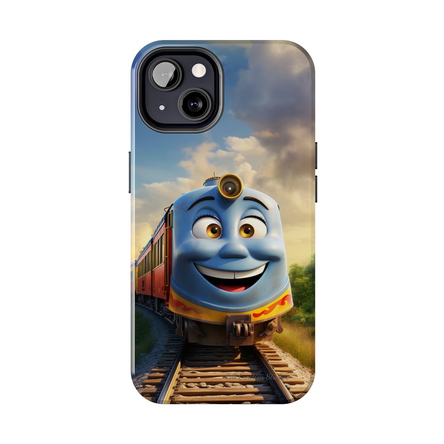 The "Smiling Blue Train" Phone Case -Tough Phone Cases