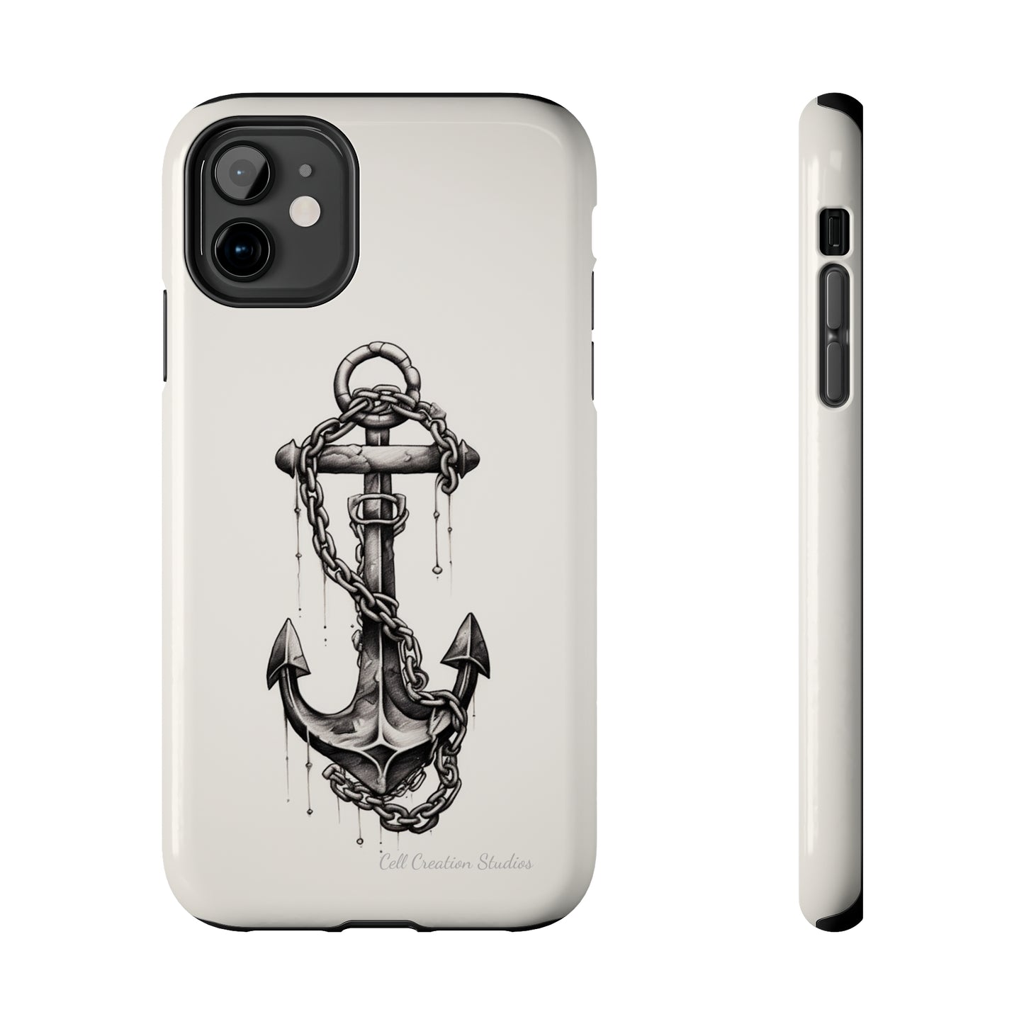 "Nautical Elegance Anchor" -Tough iPhone Cases