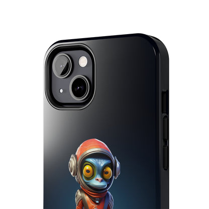 The "AstroGuard" Animated Blue Alien Astronaut Phone Case -Tough Phone Cases