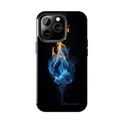 "Elegant Blue and Orange Flame" Phone Case: Ignite Your Style -Tough Phone Cases