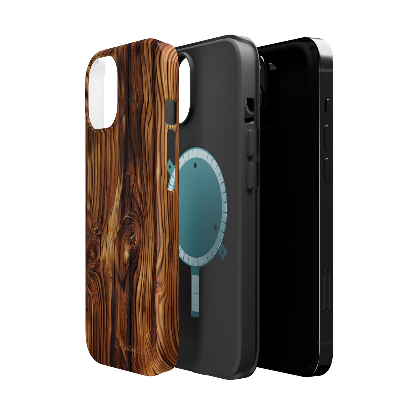 "Wood Grain Elegance" -MagSafe Tough iPhone Cases