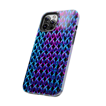 Introducing the "Neon Chainlink Glow" Cell Phone Case – Illuminate Your Style with Vibrant Chain Pattern Design -Tough Phone Cases