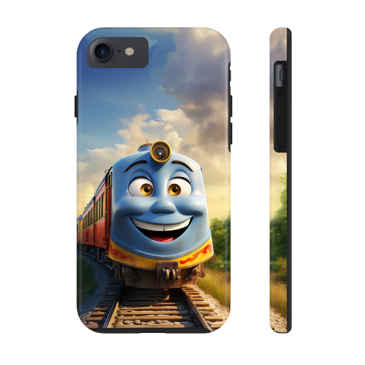 The "Smiling Blue Train" Phone Case -Tough Phone Cases