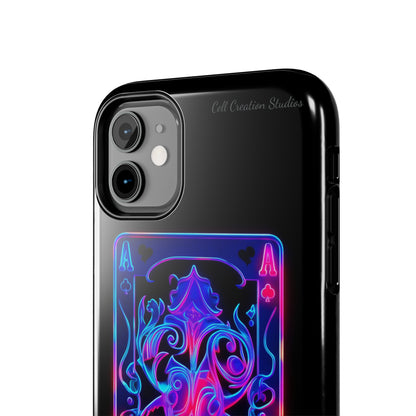 Introducing the "Neon Ace of Hearts" Cell Phone Case – Elevate Your Style with a Dazzling Card -Tough Phone Cases