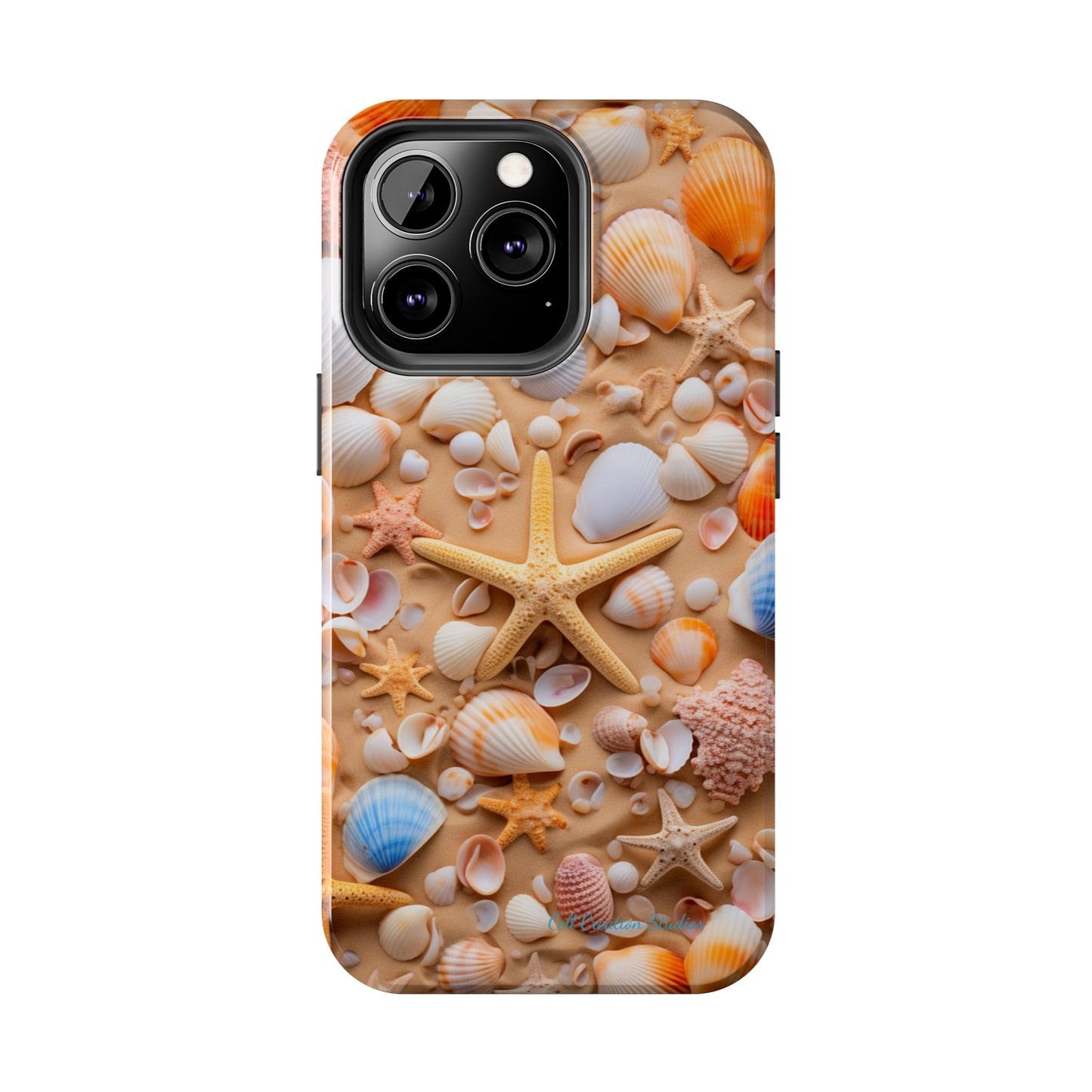 "Seaside Serenity Phone Case: Starfish and Seashells" -Tough Phone Cases