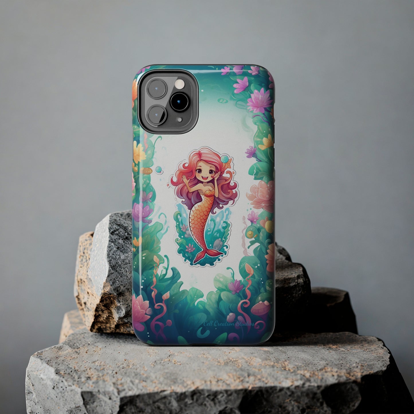 "Pink Seaflower Mermaid" -Tough iPhone Cases