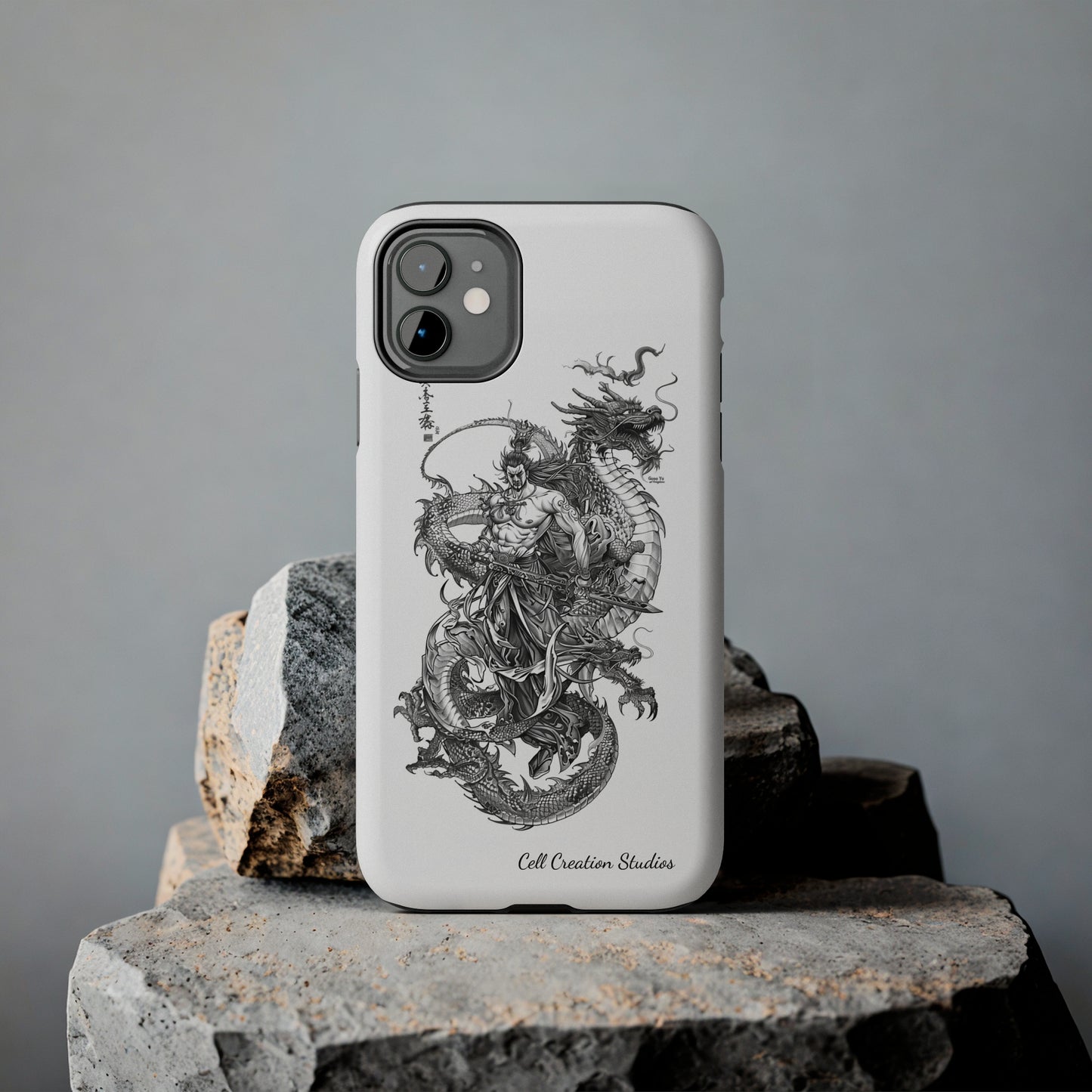 "Samurai and Dragon Sketch" -Tough iPhone Cases