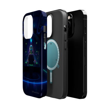 The "Galactic Buddy" Blue Alien Spaceship Phone Case -MagSafe Tough Cases