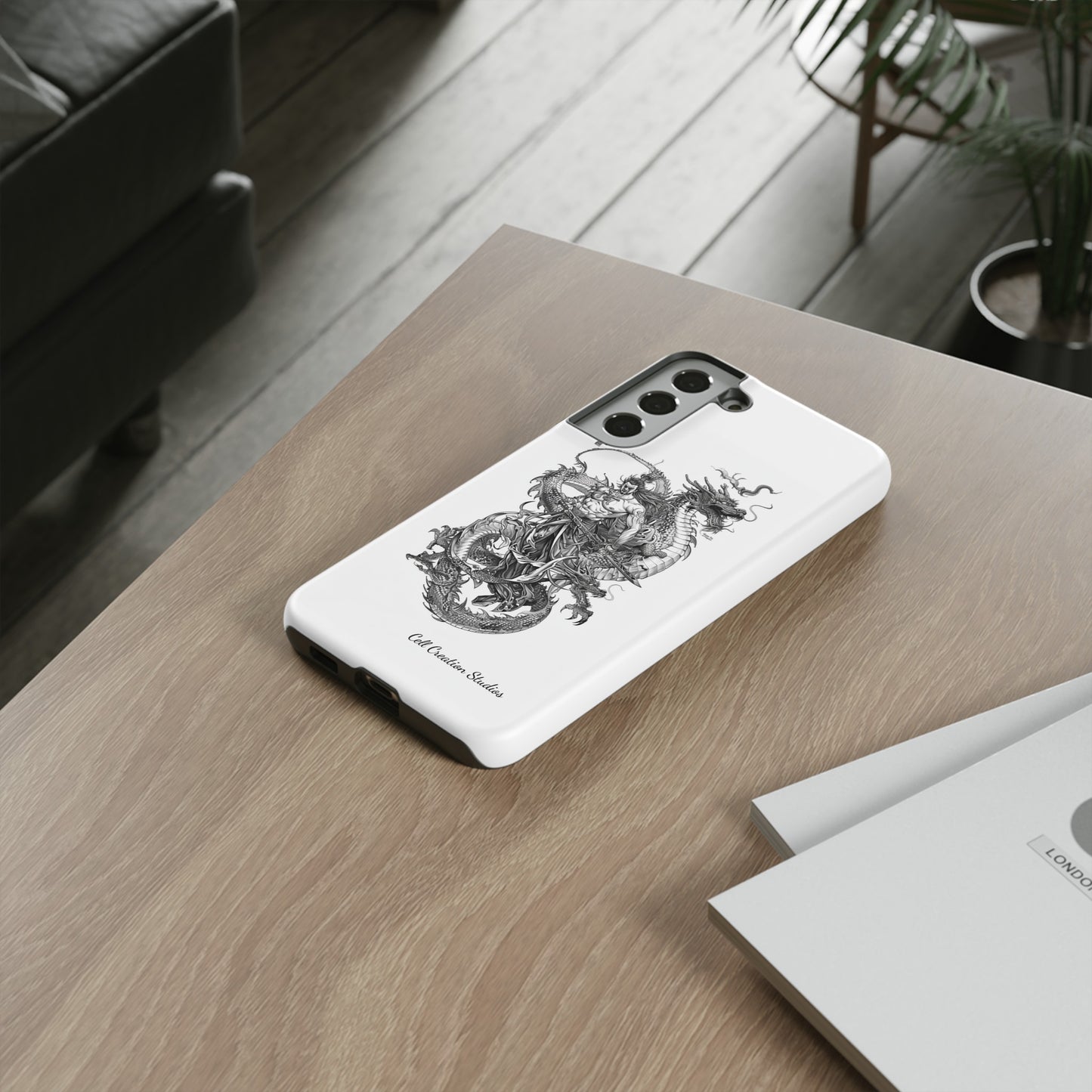 "Samurai and Dragon Sketch" -Tough Samsung Galaxy Cases