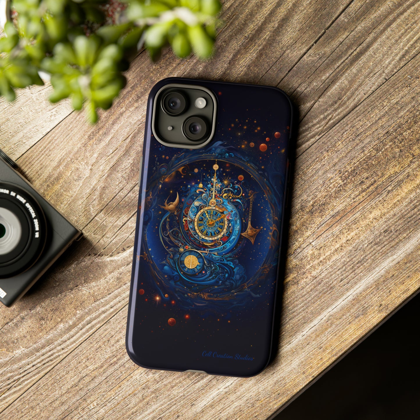 "Cosmic Clock Elegance" -Tough iPhone Cases