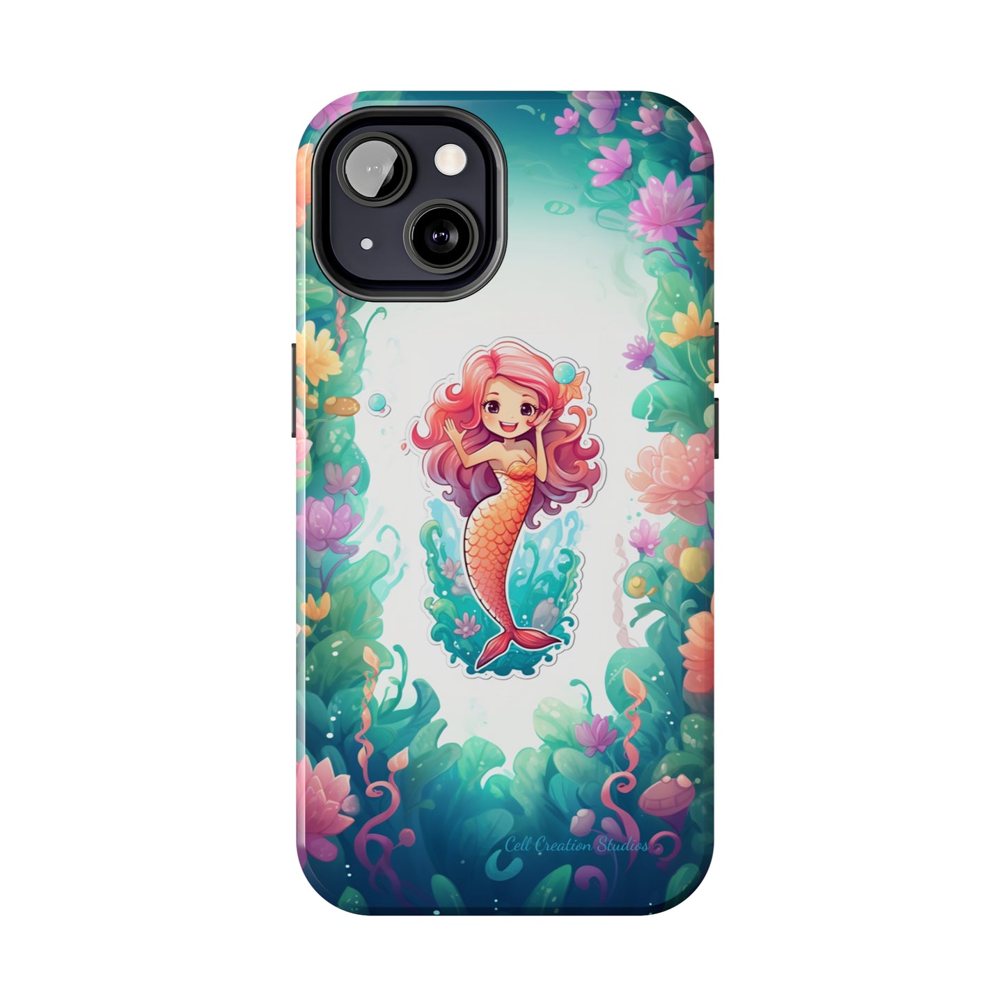 "Pink Seaflower Mermaid" -Tough iPhone Cases