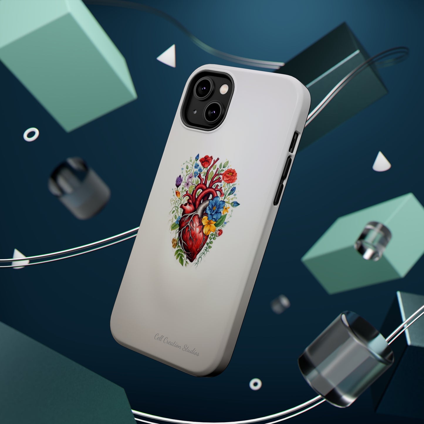 "Floral Heart Harmony" -MagSafe Tough iPhone Cases