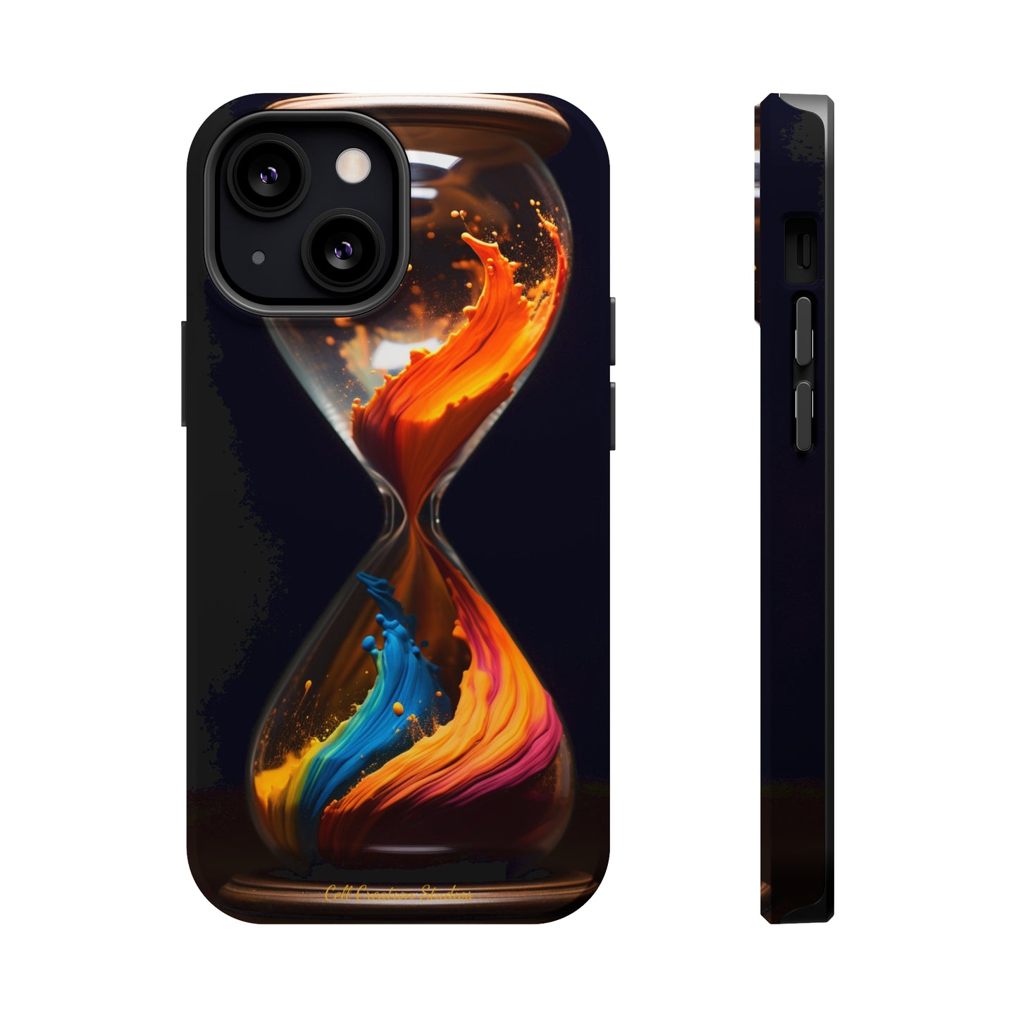 Introducing the "Colorful Sands Hourglass" Cell Phone Case – Embrace Time's Beauty with a Mesmerizing Hourglass Design -MagSafe Tough Cases