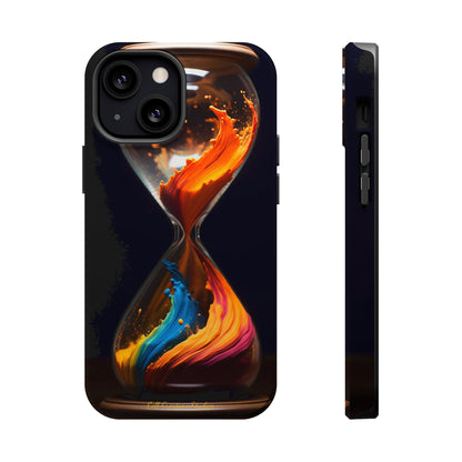 Introducing the "Colorful Sands Hourglass" Cell Phone Case – Embrace Time's Beauty with a Mesmerizing Hourglass Design -MagSafe Tough Cases