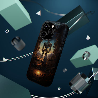 Introducing the "Mechanical Bond" Cell Phone Case – Witness a Captivating Moment of Giant Robot and Boy -MagSafe Tough Cases