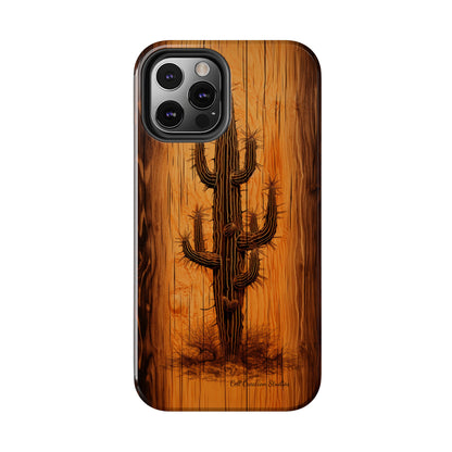 "Cactus Burnt Wood" Phone Case -Tough Phone Cases