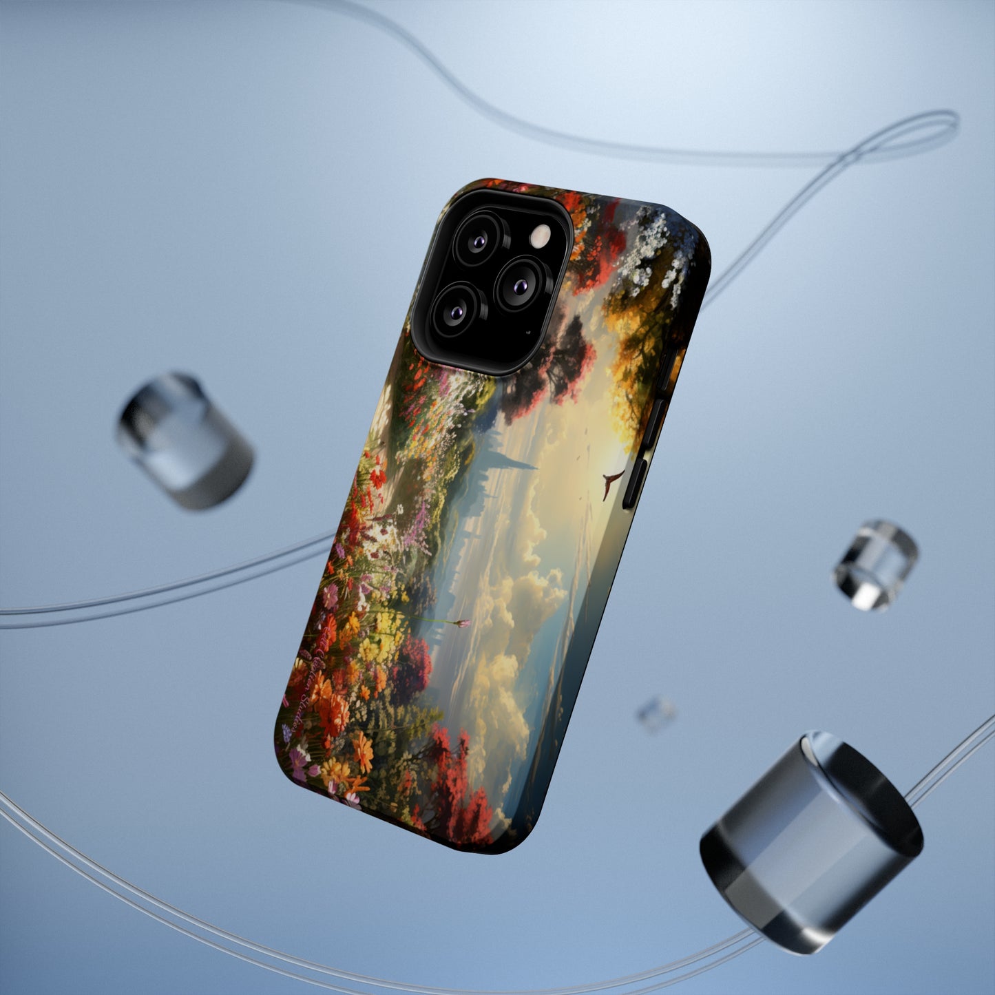 Introducing the "Floral Haven" Cell Phone Case – Where Nature and Urban Marvels Converge! -MagSafe Tough Cases