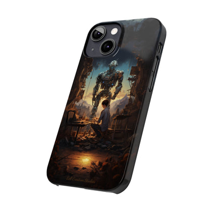 Introducing the "Mechanical Bond" Cell Phone Case – Witness a Captivating Moment of Giant Robot and Boy -Slim Phone Cases