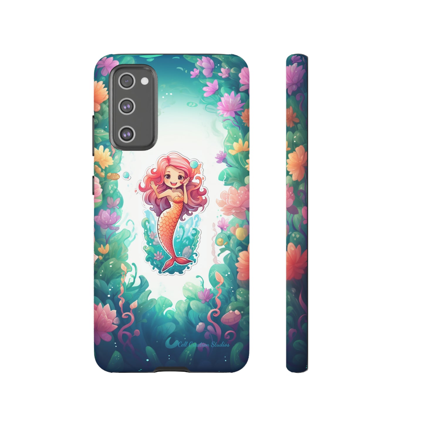 "Pink Seaflower Mermaid" -Tough Samsung Phone Cases