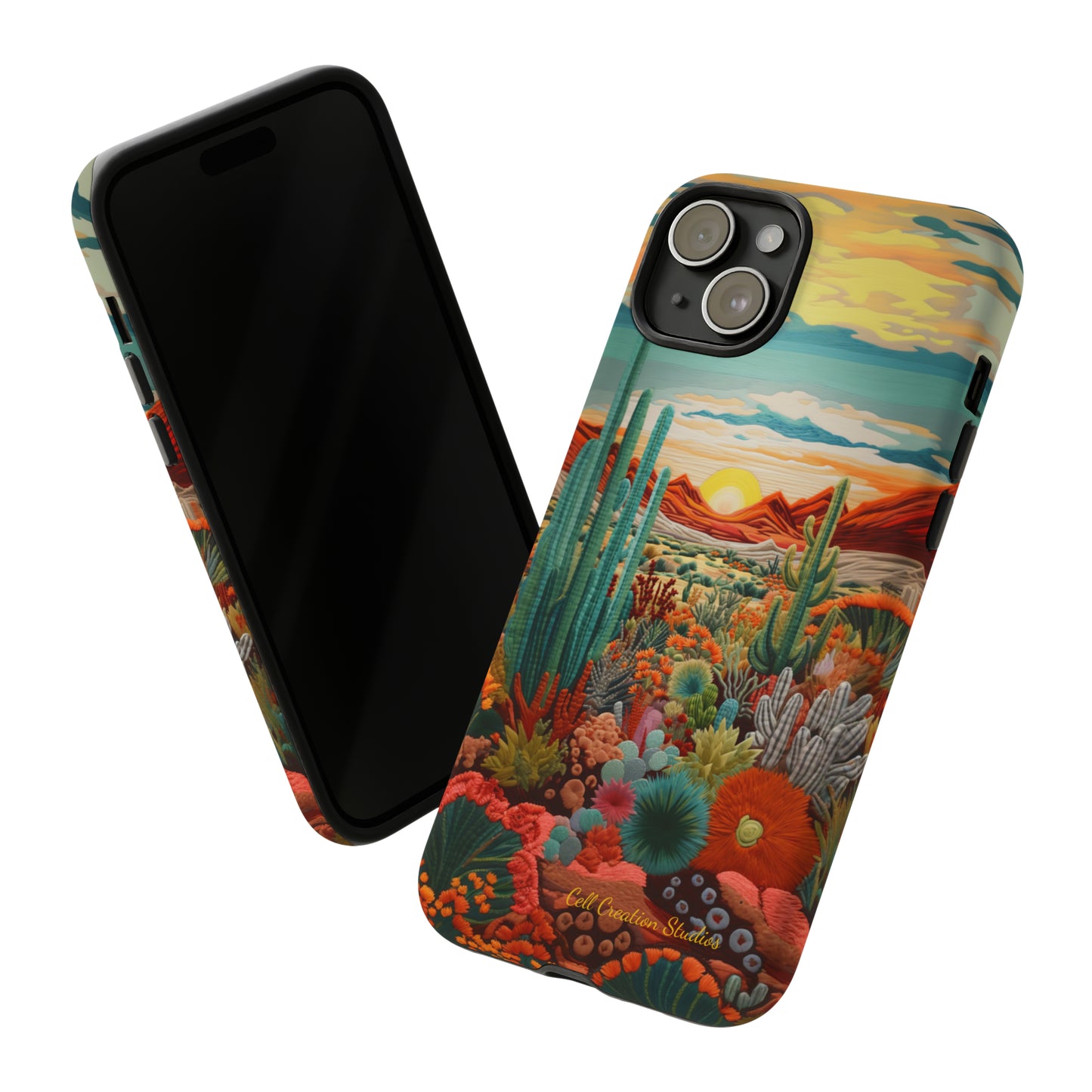 "Desert Bloom Embroidery" -Tough iPhone Cases