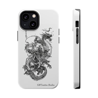 "Samurai and Dragon Sketch" -MagSafe Tough iPhone Cases