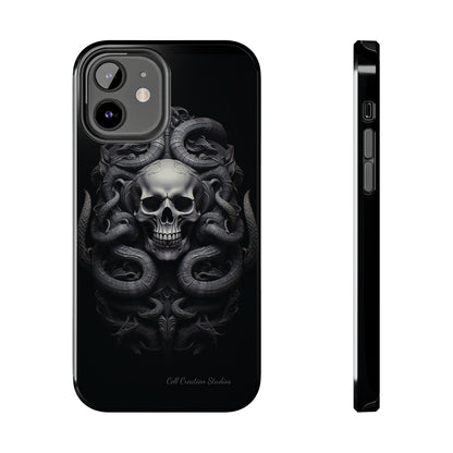 Introducing the "Monochrome Skull and Snakes" Cell Phone Case – A Bold Statement -Tough Phone Cases