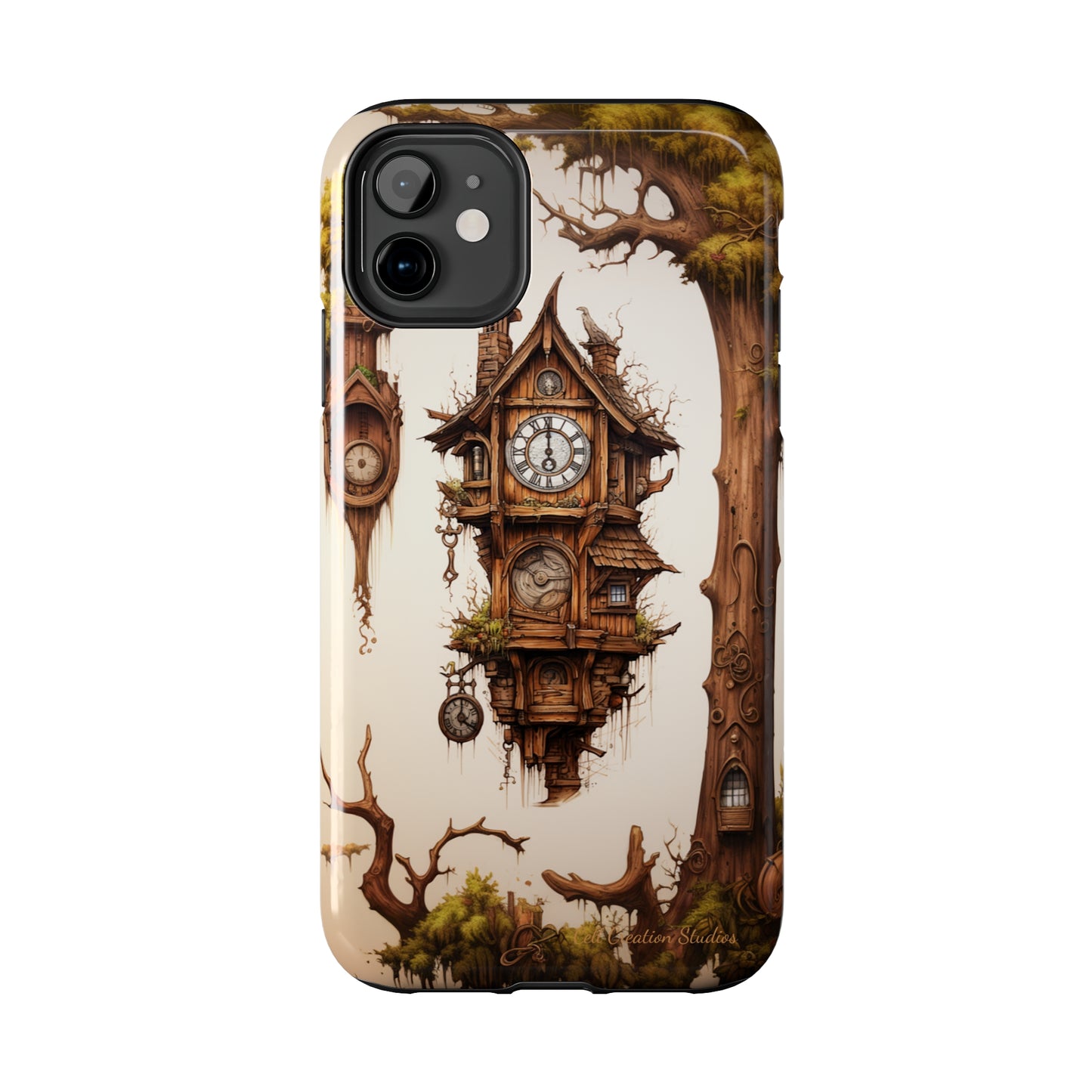 Introducing the "Mystical Wooden Clock" Cell Phone Case – Embrace Enchantment and Timeless Beauty -Tough Phone Cases