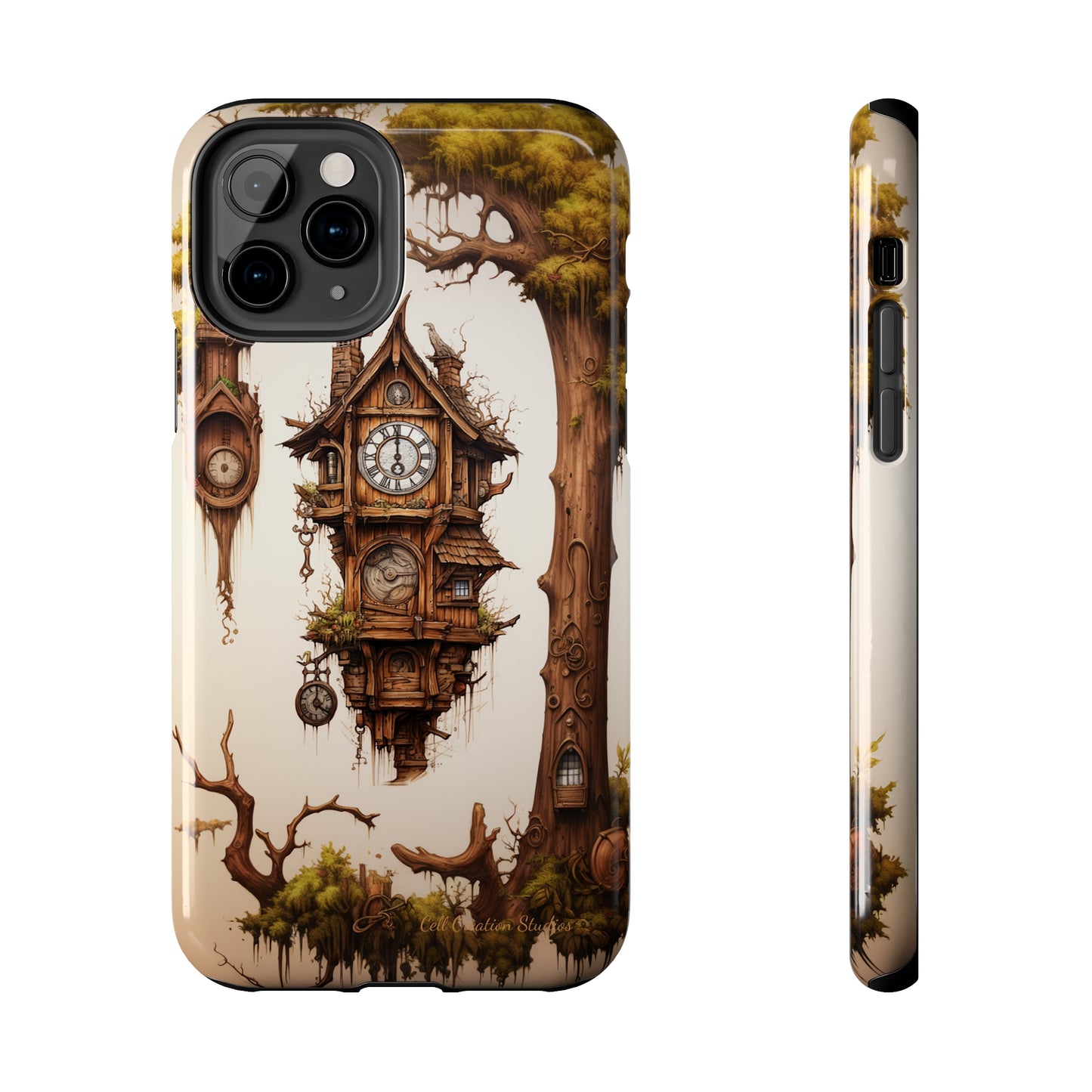 Introducing the "Mystical Wooden Clock" Cell Phone Case – Embrace Enchantment and Timeless Beauty -Tough Phone Cases