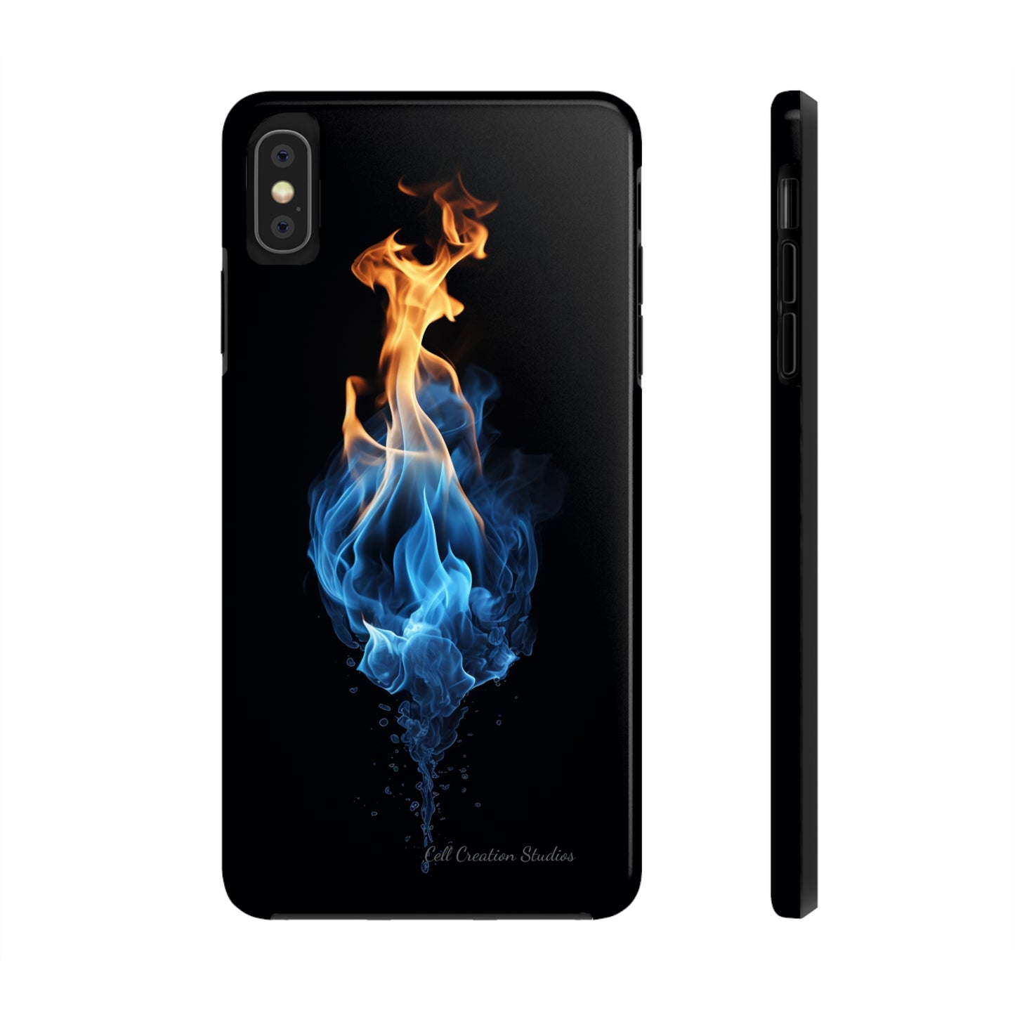 "Elegant Blue and Orange Flame" Phone Case: Ignite Your Style -Tough Phone Cases