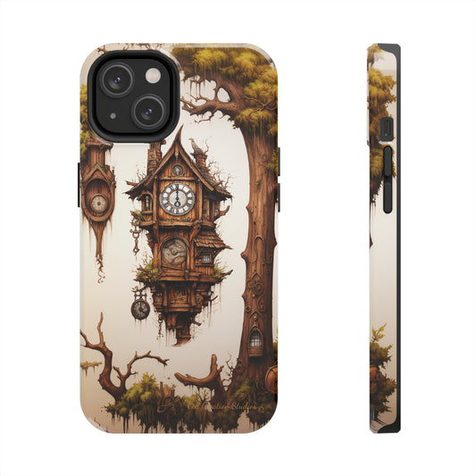 Introducing the "Mystical Wooden Clock" Cell Phone Case – Embrace Enchantment and Timeless Beauty -Tough Phone Cases