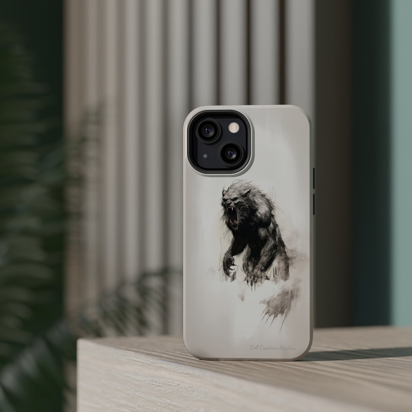 "Moonlit Shadow" Werewolf Sketch Cell Phone Case -MagSafe Tough Cases