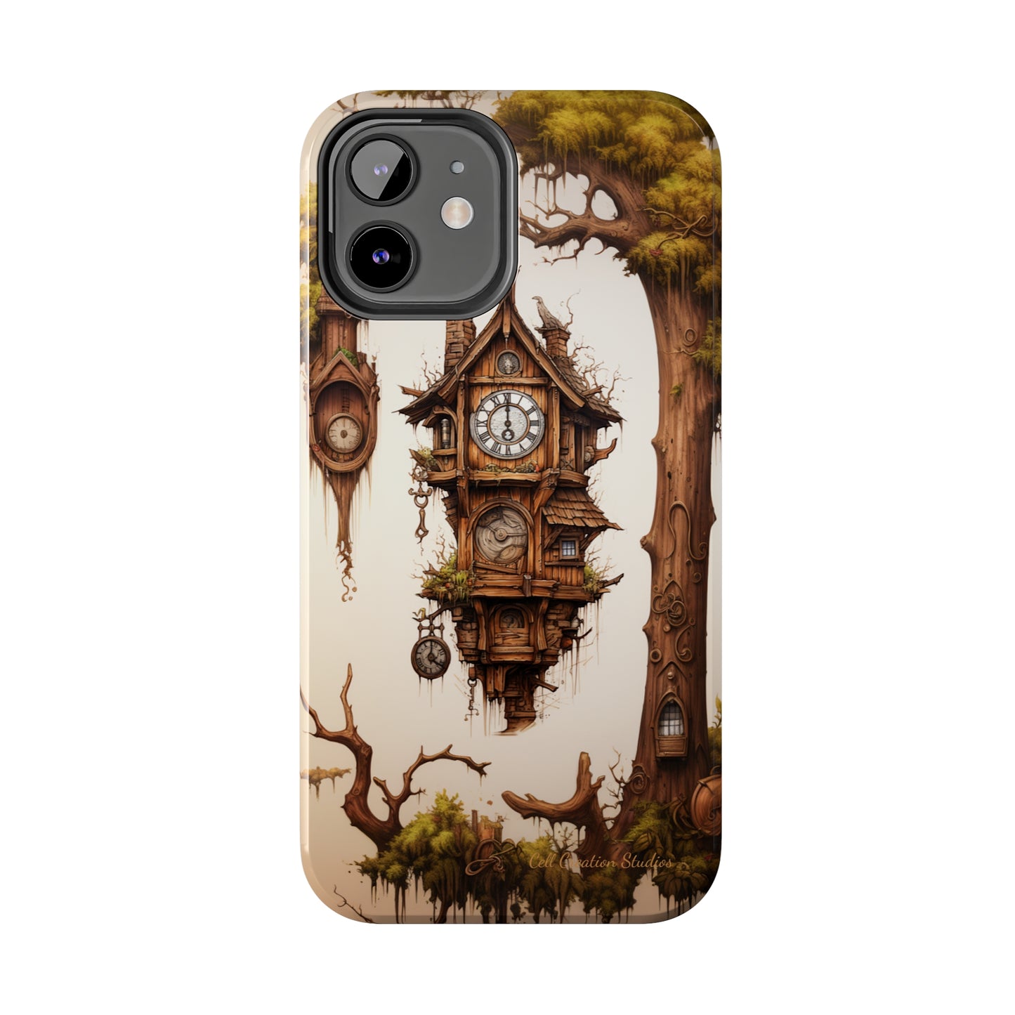 Introducing the "Mystical Wooden Clock" Cell Phone Case – Embrace Enchantment and Timeless Beauty -Tough Phone Cases