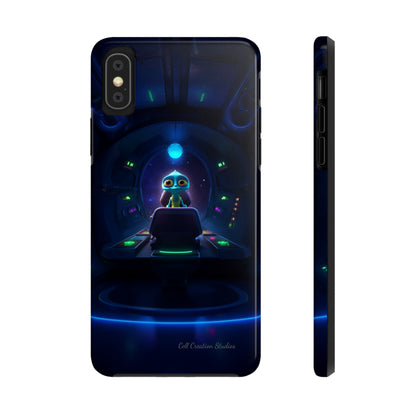 The "Galactic Buddy" Blue Alien Spaceship Phone Case -Tough Phone Cases