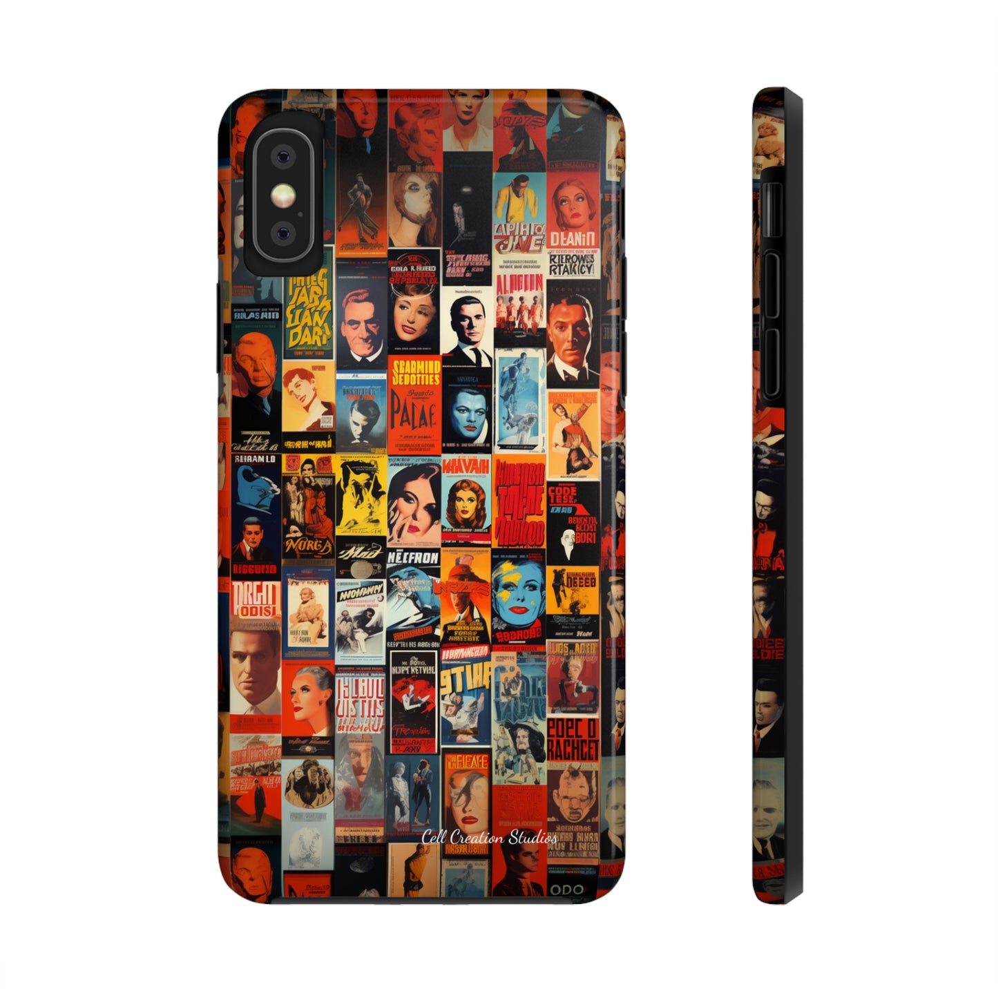 Introducing the "Vintage Movie Poster Collage" Cell Phone Case – Timeless Hollywood Charm -Tough Phone Cases