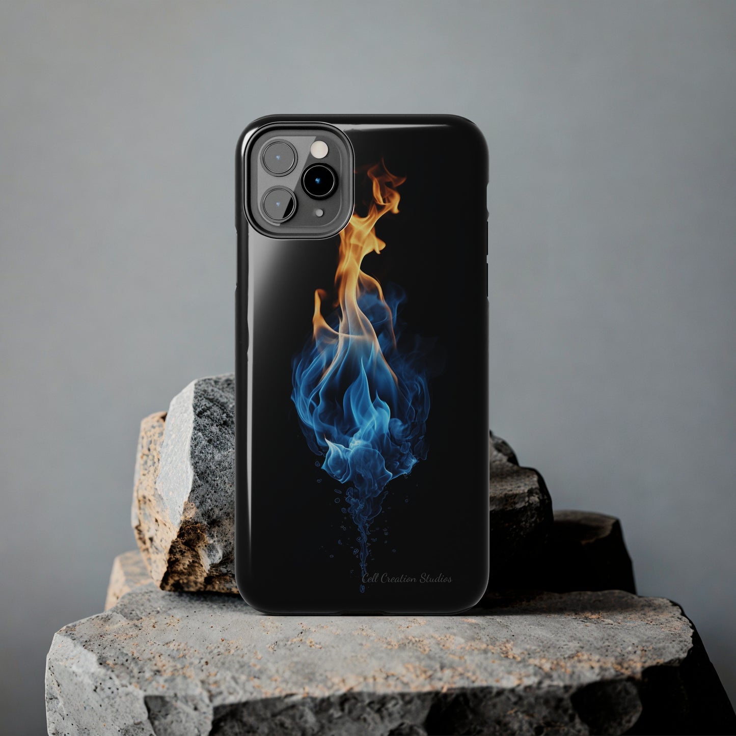 "Elegant Blue and Orange Flame" Phone Case: Ignite Your Style -Tough Phone Cases